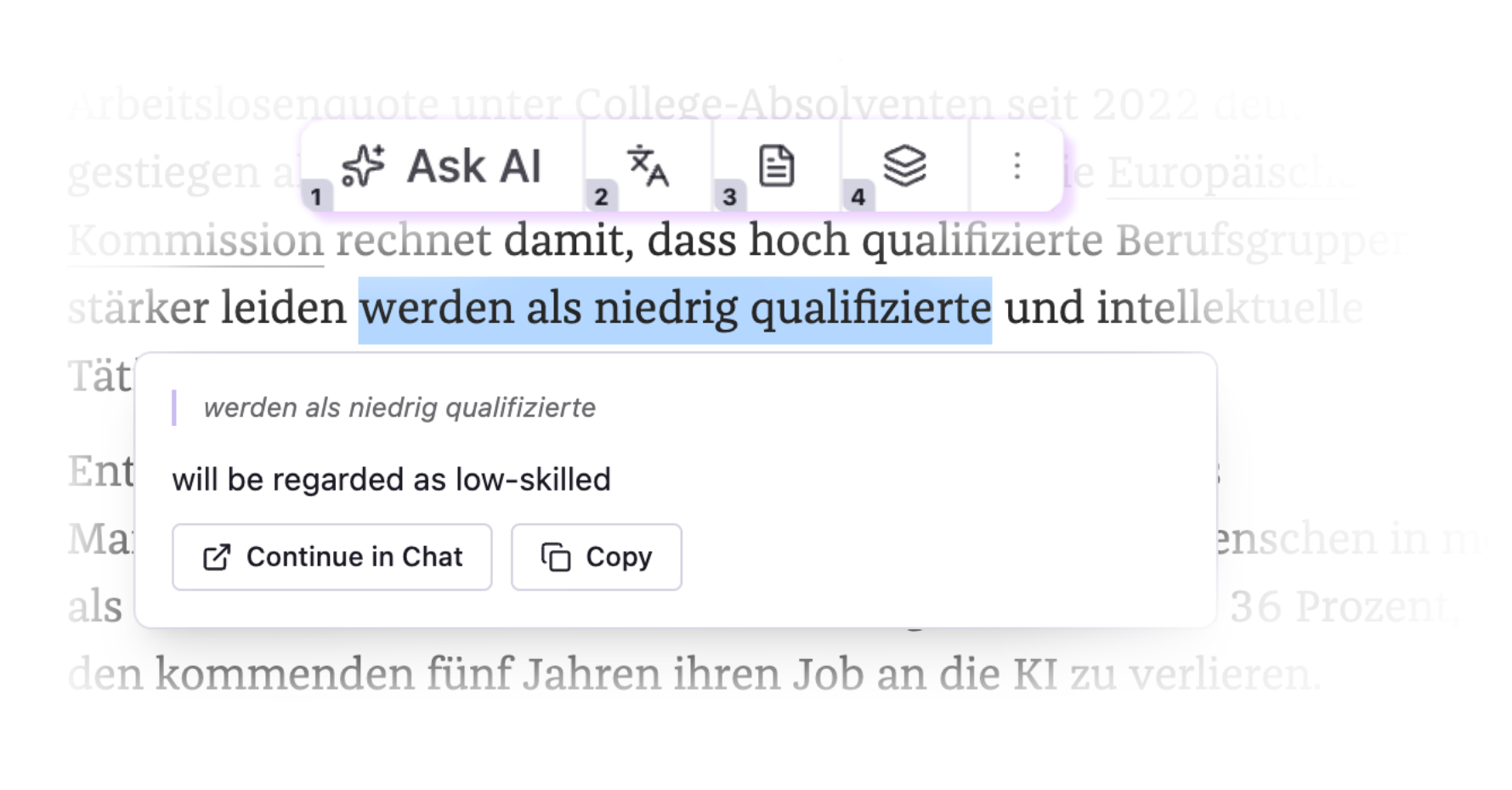 BrainSide floating toolbar in action